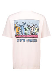 thumbnail: Roze heren America Today T-shirt van katoen met backprint, korte mouwen en ronde hals
