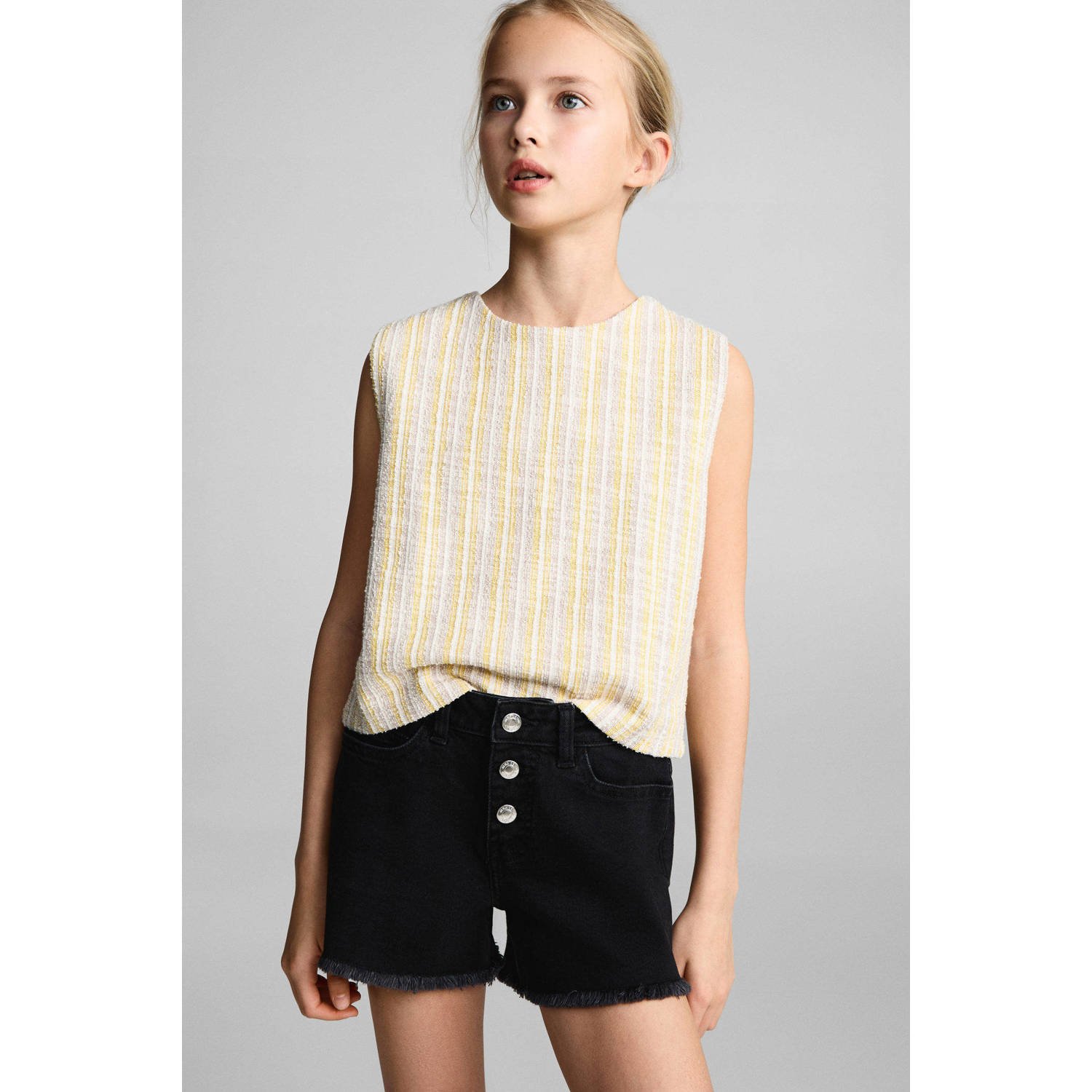 Mango Kids denim short black denim