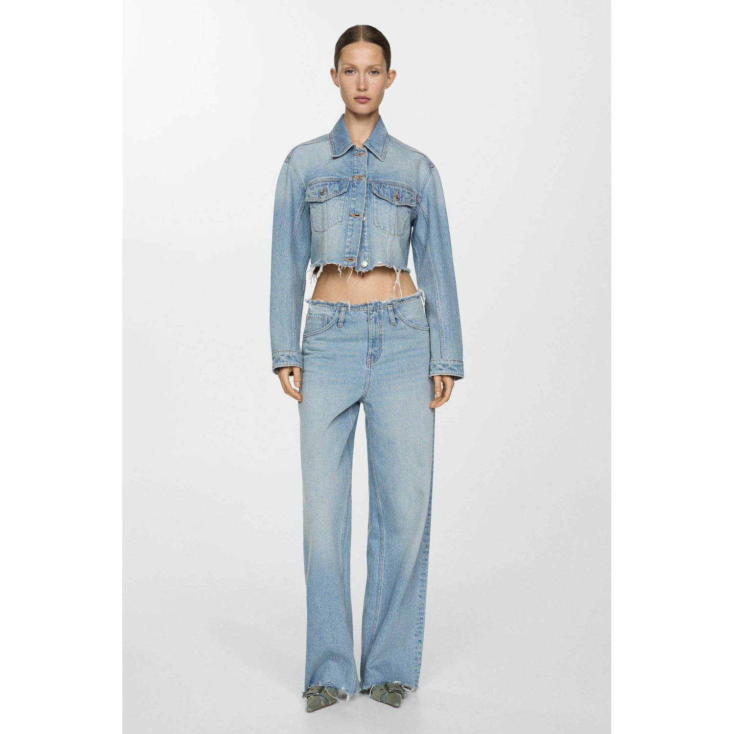 Mango spijkerjas light blue denim