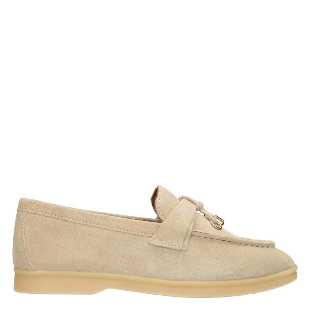 Beige dames PS Poelman suède loafers