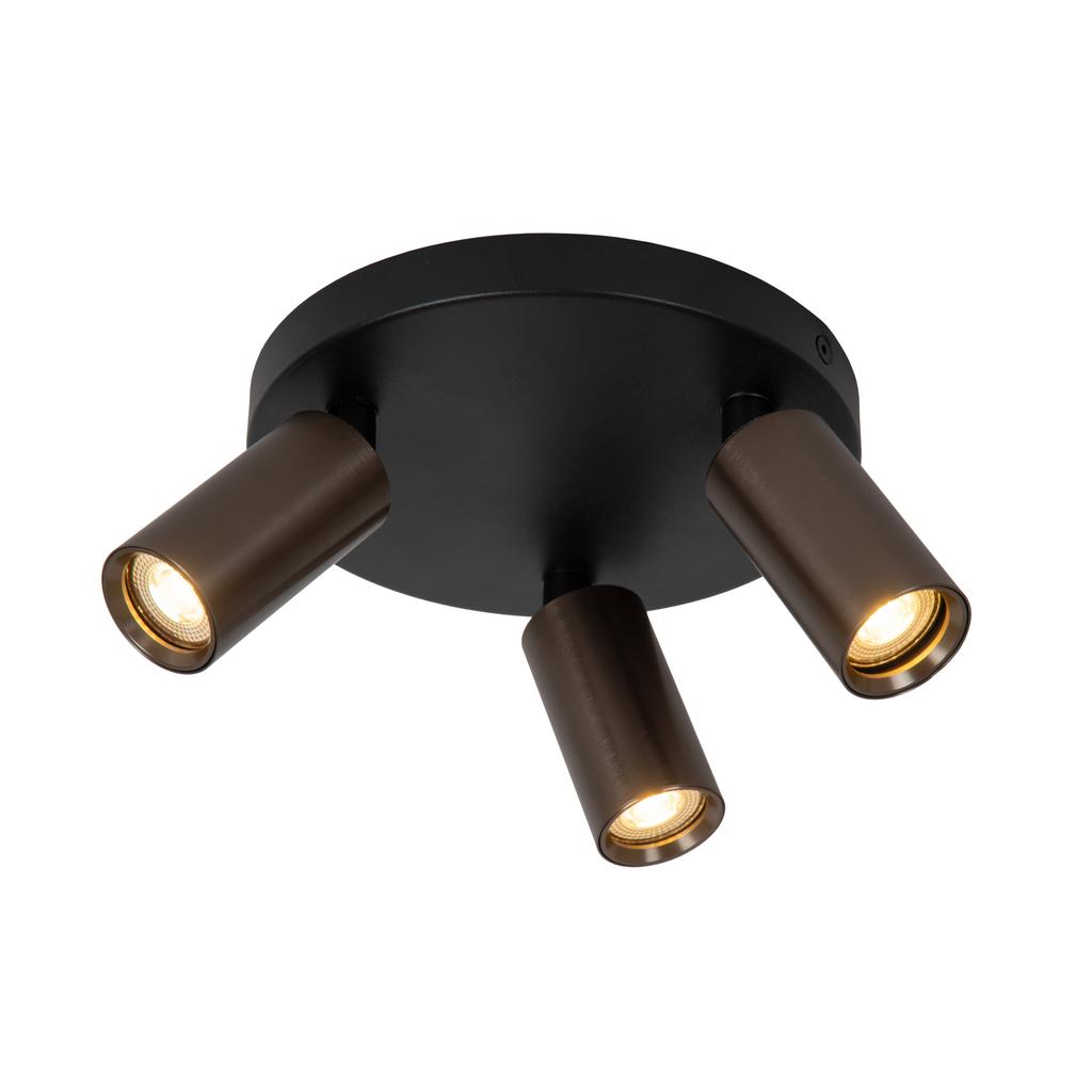 Lucide RITMO - Plafondspot - Ø 18 cm - 3xGU10 (MR11) - Koffie