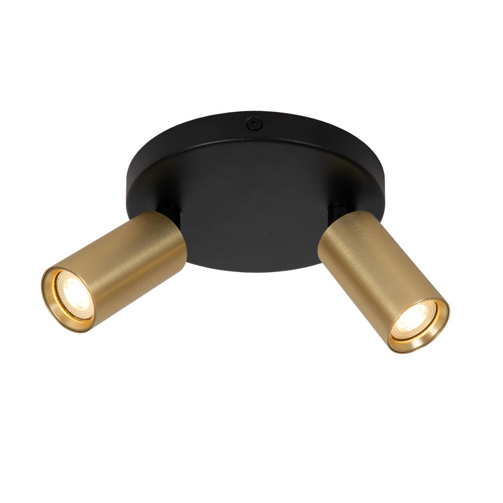 Lucide RITMO - Plafondspot - Ø 15 cm - 2xGU10 (MR11) - Mat Goud / Messing