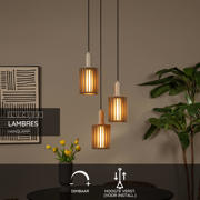 thumbnail: Lucide LAMBRES - Hanglamp - 3xE27 - Taupe
