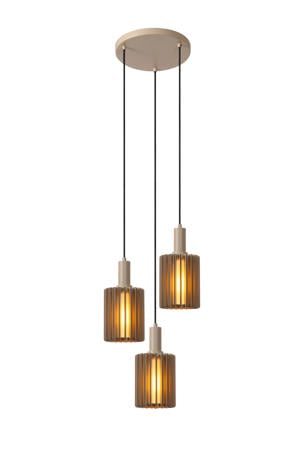 LAMBRES - Hanglamp - 3xE27 - Taupe