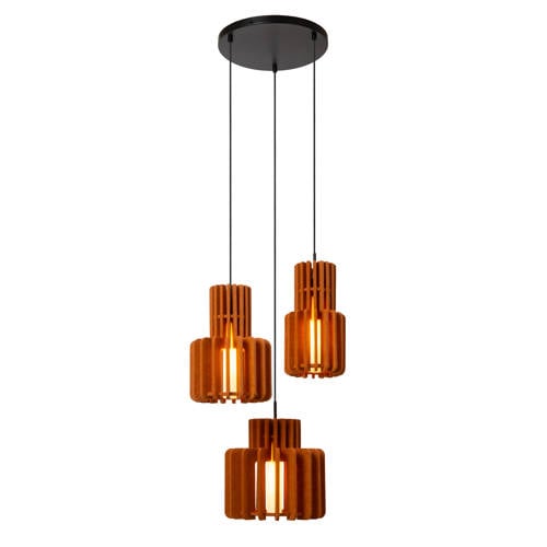 Lucide ROLLO - Hanglamp - 3xE27 - Terracotta afbeelding