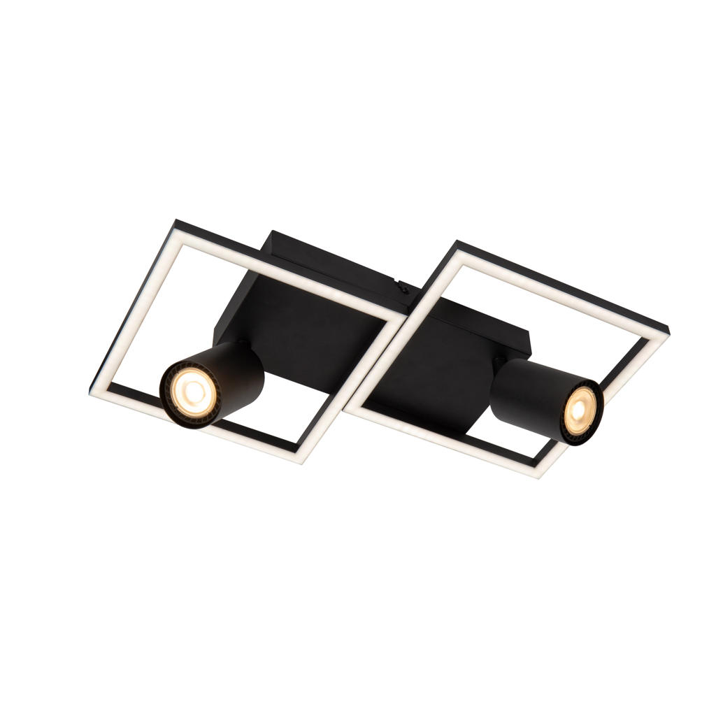 Lucide ARIANNE - Plafonnière - LED - 2xGeïntegreerde LED - 2xGU10 - Zwart