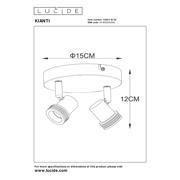 thumbnail: Lucide KIANTI - Plafondspot - Ø 15 cm - 2xGU10 - Zwart