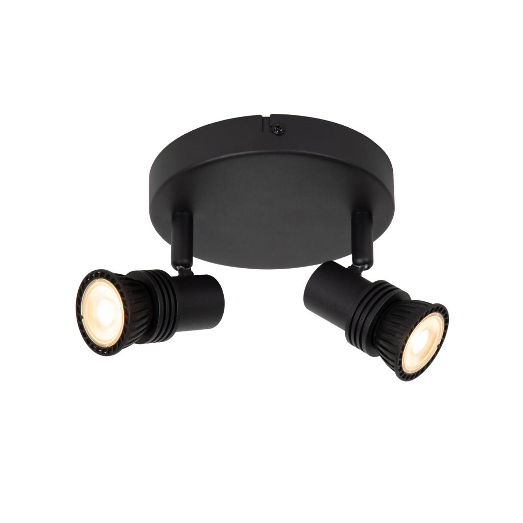 Lucide KIANTI - Plafondspot - Ø 15 cm - 2xGU10 - Zwart