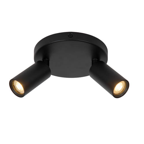 Lucide RITMO - Plafondspot - Ø 15 cm - 2xGU10 (MR11) - Zwart afbeelding