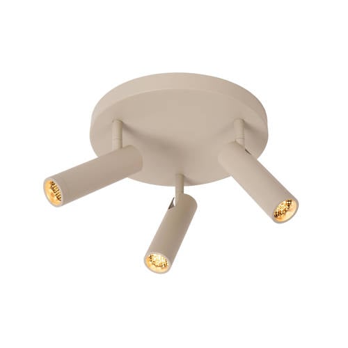 Lucide GRADO - Plafondspot - Ø 25 cm - 3xGU10 (MR11) - Taupe afbeelding