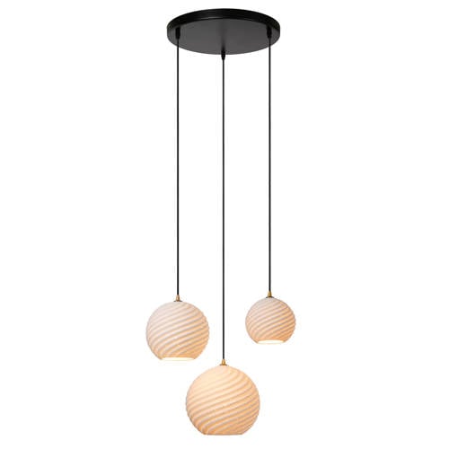 Lucide BINA - Hanglamp - Ø 40 cm - 3xE27 - Wit afbeelding