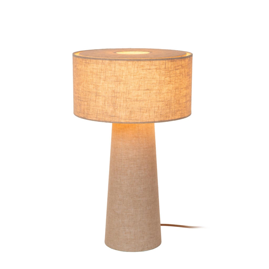 Lucide LEEROY - Tafellamp - Ø 30 cm - 1xE27 - Taupe