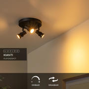 thumbnail: Lucide KIANTI - Plafondspot - Ø 21 cm - 3xGU10 - Zwart