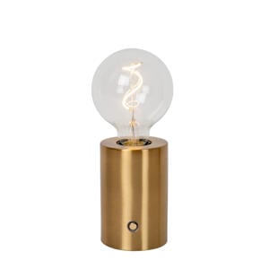VIVO - Oplaadbare Tafellamp - Accu/Batterij - Ø 8 cm - LED Dimb. - E27 - 1x1W 2700K - Mat Goud / Messing