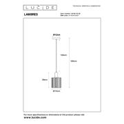 thumbnail: Lucide LAMBRES - Hanglamp - Ø 15 cm - 1xE27 - Zwart