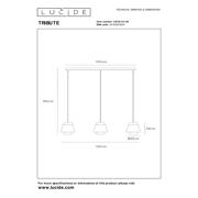 thumbnail: Lucide TRIBUTE - Hanglamp - 3xE27 - Beige