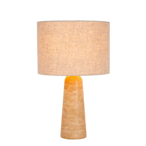 Lucide NIMUE - Tafellamp - Ø 30 cm - 1xE27 - Taupe afbeelding