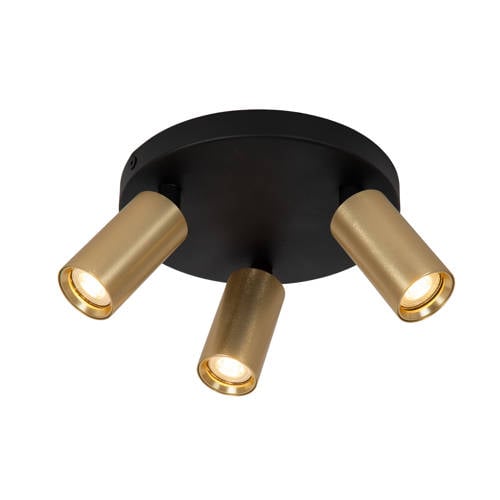 Lucide RITMO - Plafondspot - Ø 18 cm - 3xGU10 (MR11) - Mat Goud / Messing afbeelding