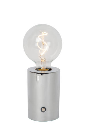 VIVO - Oplaadbare Tafellamp - Accu/Batterij - Ø 8 cm - LED Dimb. - E27 - 1x1W 2700K - Chroom