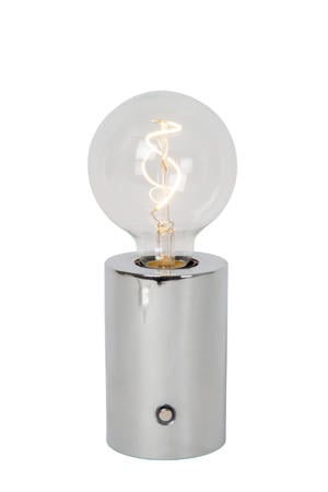 VIVO - Oplaadbare Tafellamp - Accu/Batterij - Ø 8 cm - LED Dimb. - E27 - 1x1W 2700K - Chroom