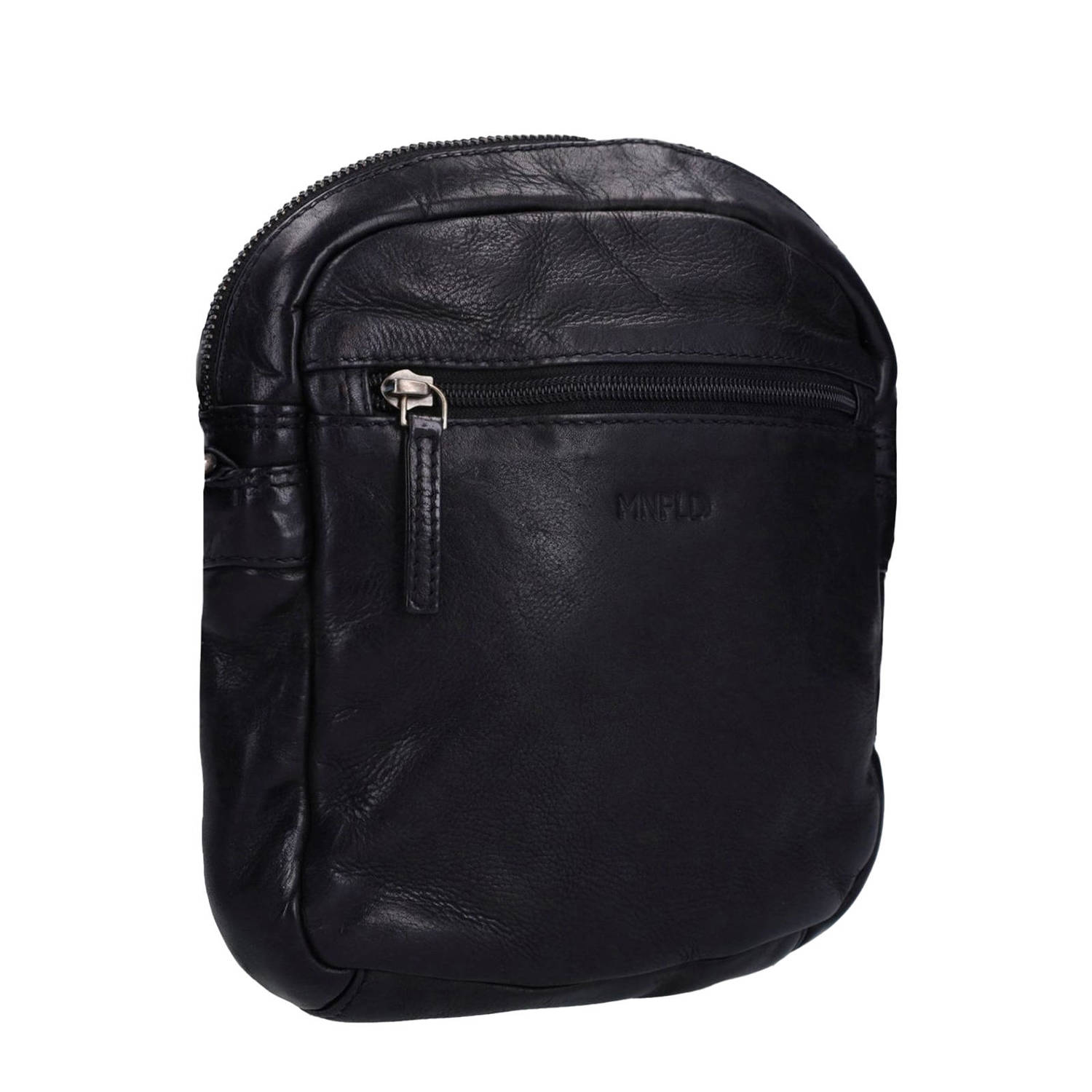 Manfield leren crossbody tas cognac