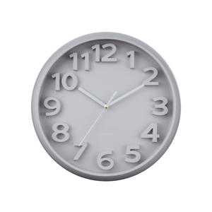 wandklok Elevated Classic Numbers grijs 