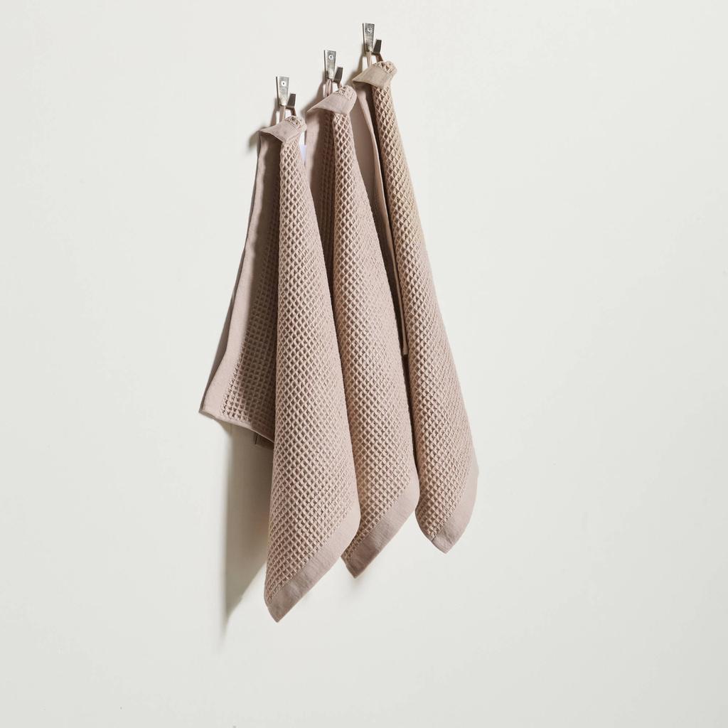 NOUS Living keukendoek wafel zand (50x55 cm) (set van 3)