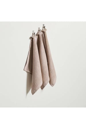 keukendoek wafel zand (50x55 cm) (set van 3)
