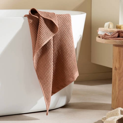 NOUS Living handdoek wafel warmbruin (140x70 cm) afbeelding