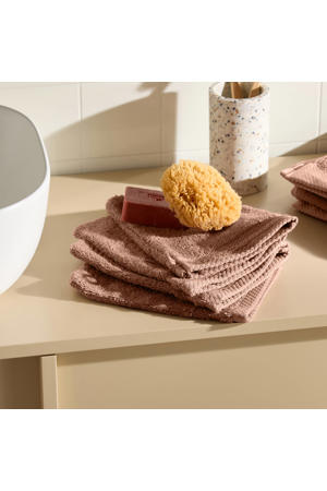 washand warmbruin (set van 4) (15x20 cm)