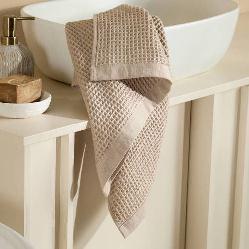 NOUS Living handdoek wafel zand (100x50 cm) afbeelding