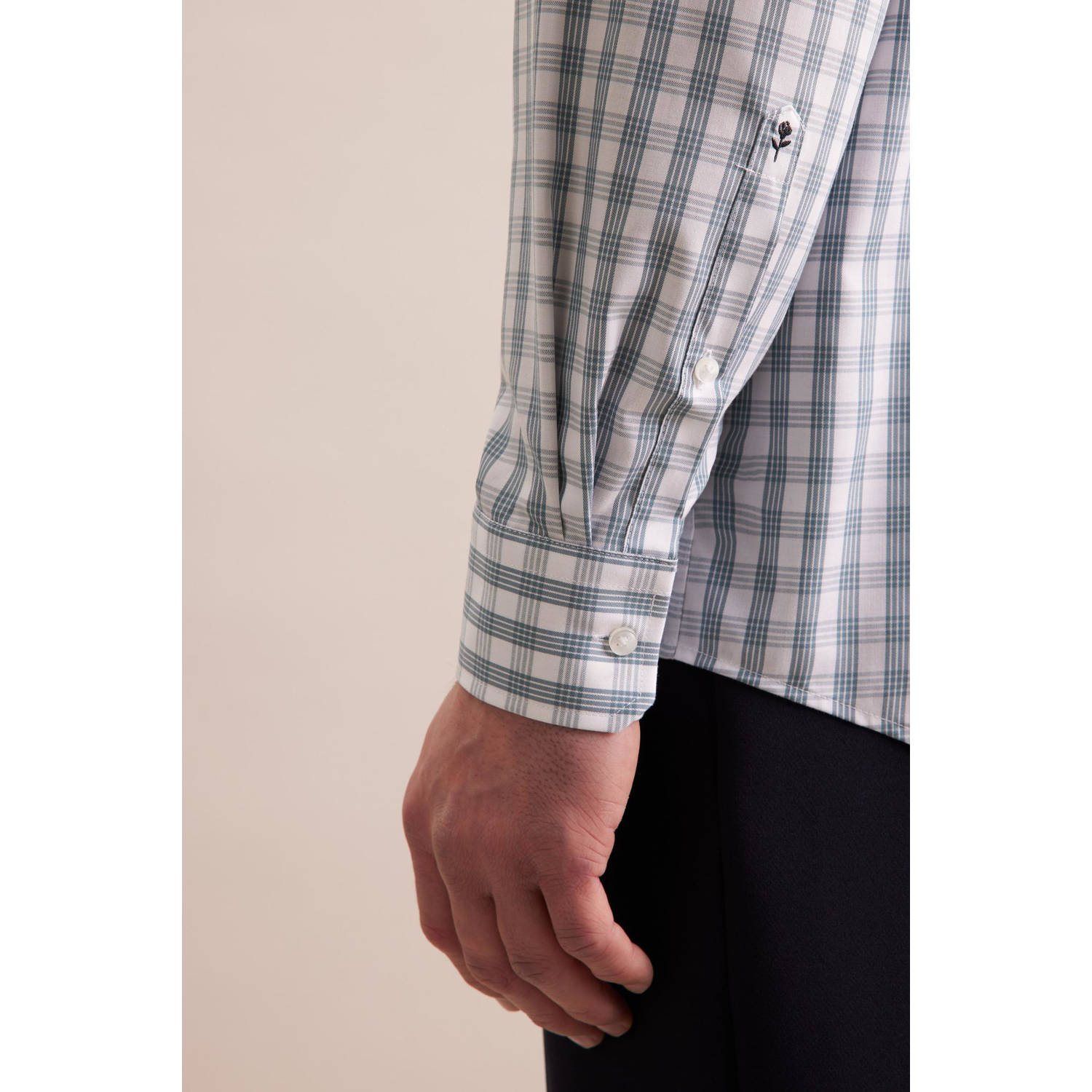 Seidensticker casual overhemd groen