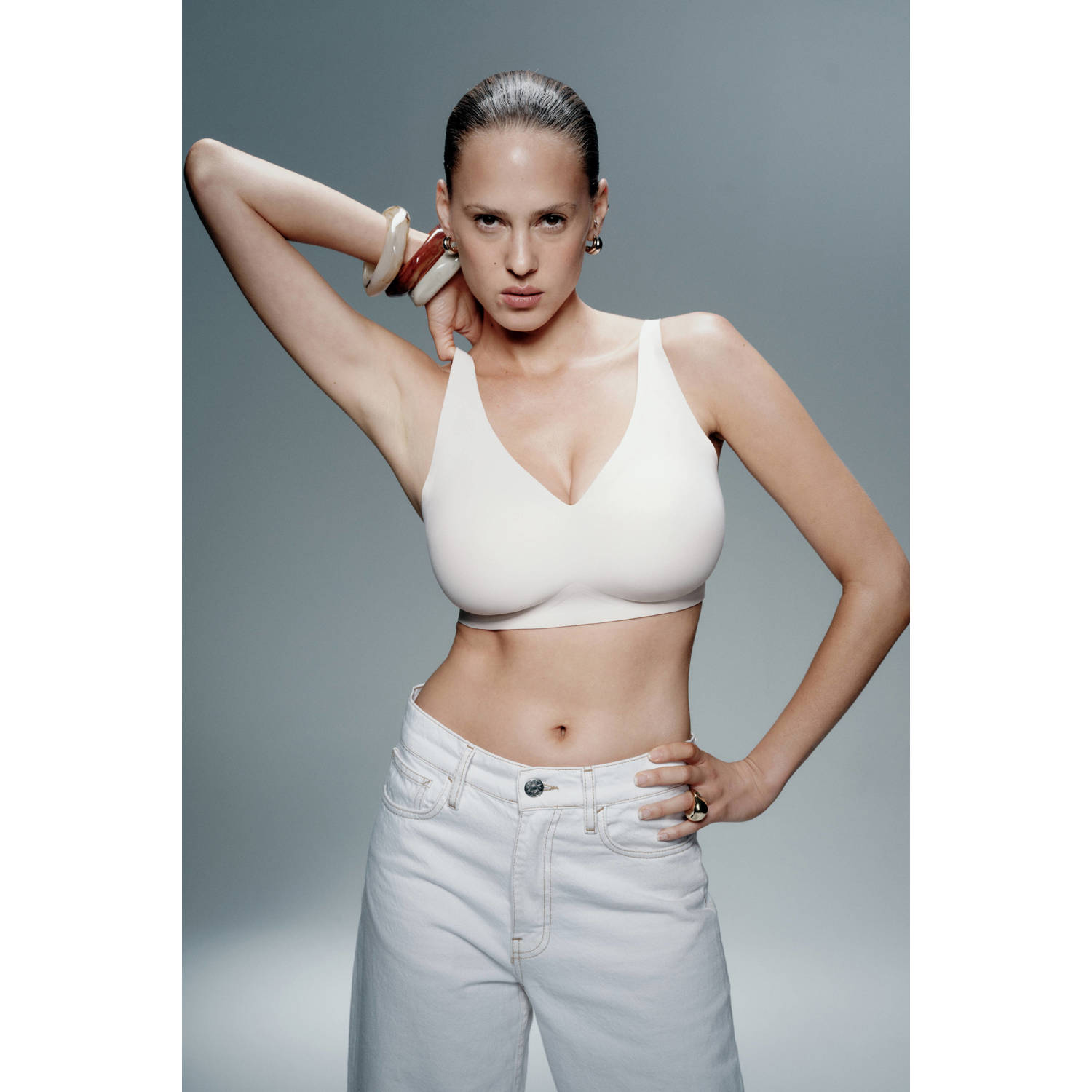 Chantelle seamless voorgevormde bh zonder beugel Soft Stretch Power beige