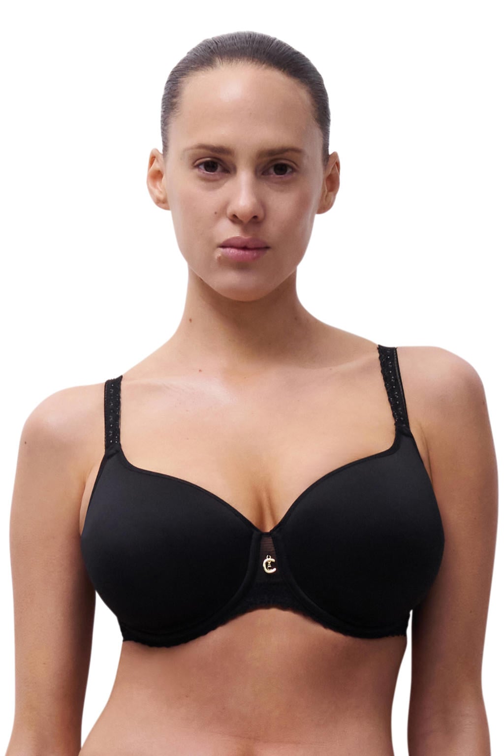 Chantelle voorgevormde T-shirt-bh met beugel Romance zwart
