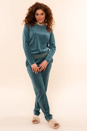 fluwelen pyjama groen