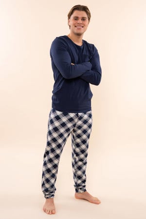 pyjama donkerblauw/wit