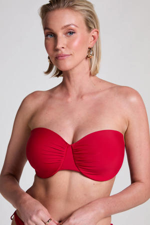 voorgevormde strapless beugel bikinitop Lana rood