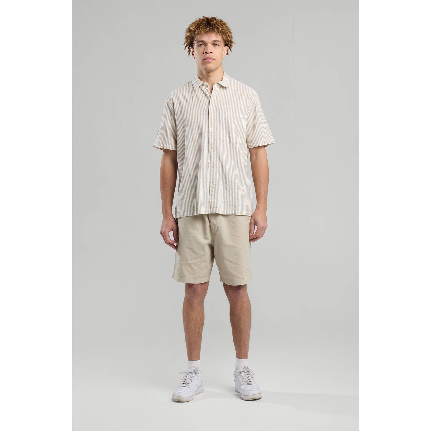 America Today linnen regular casual short beige