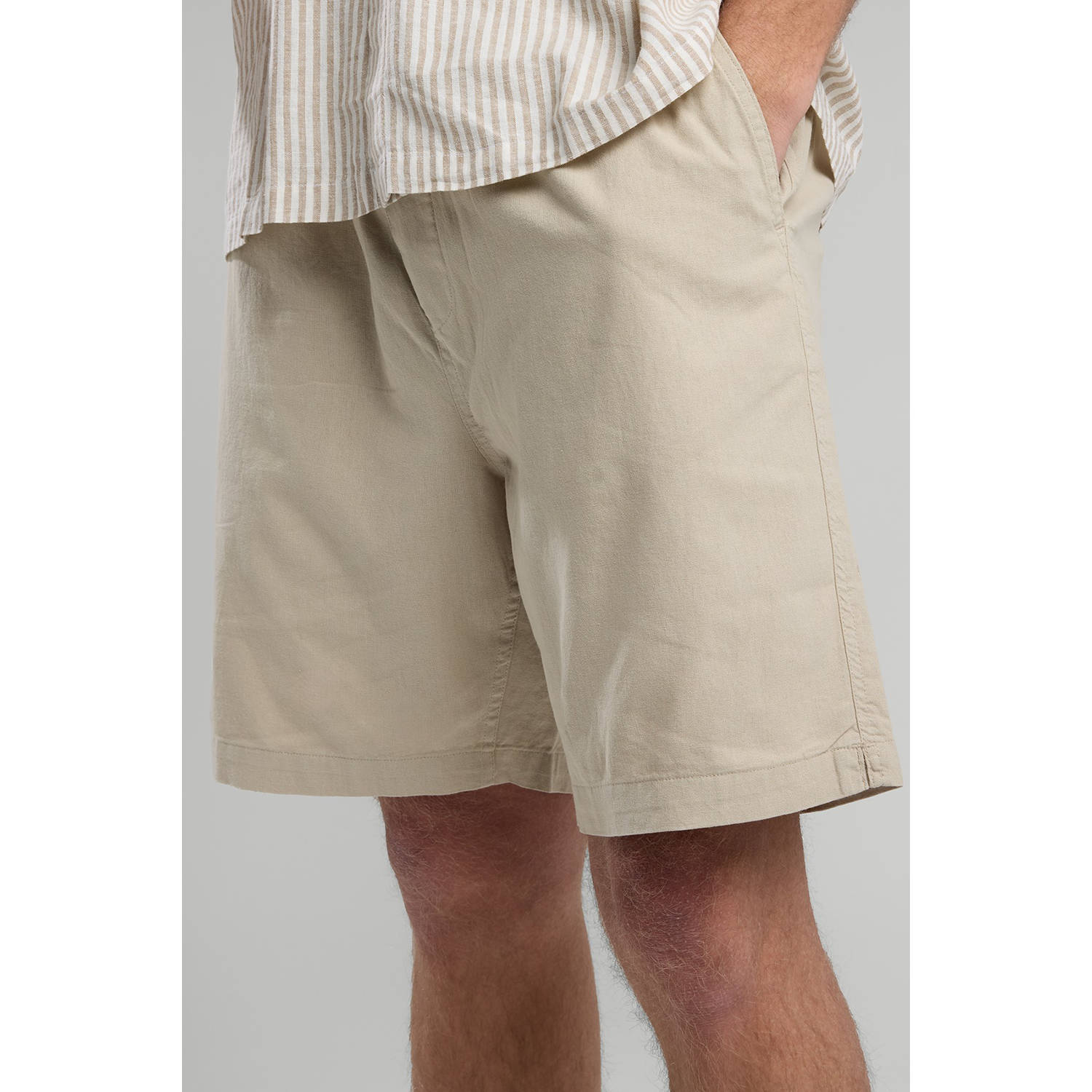 America Today linnen regular casual short beige
