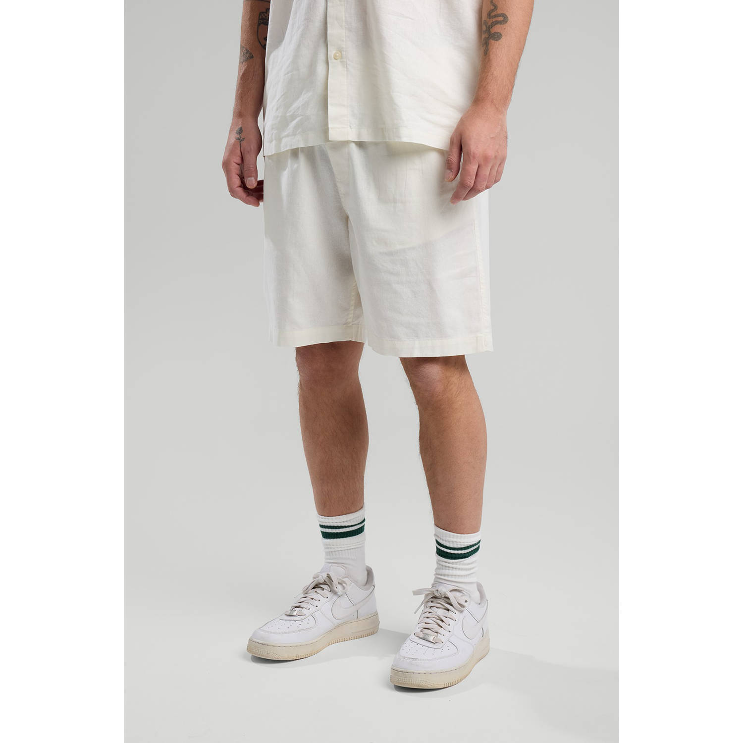 America Today linnen regular casual short wit