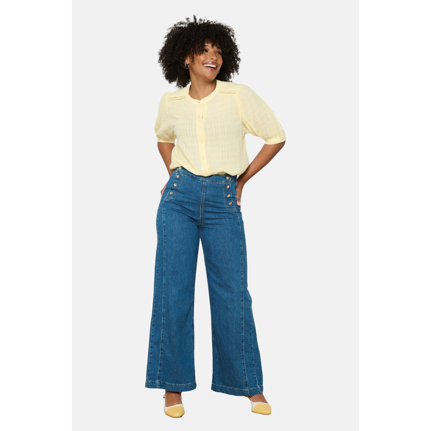 LOLALIZA blouse lichtgeel