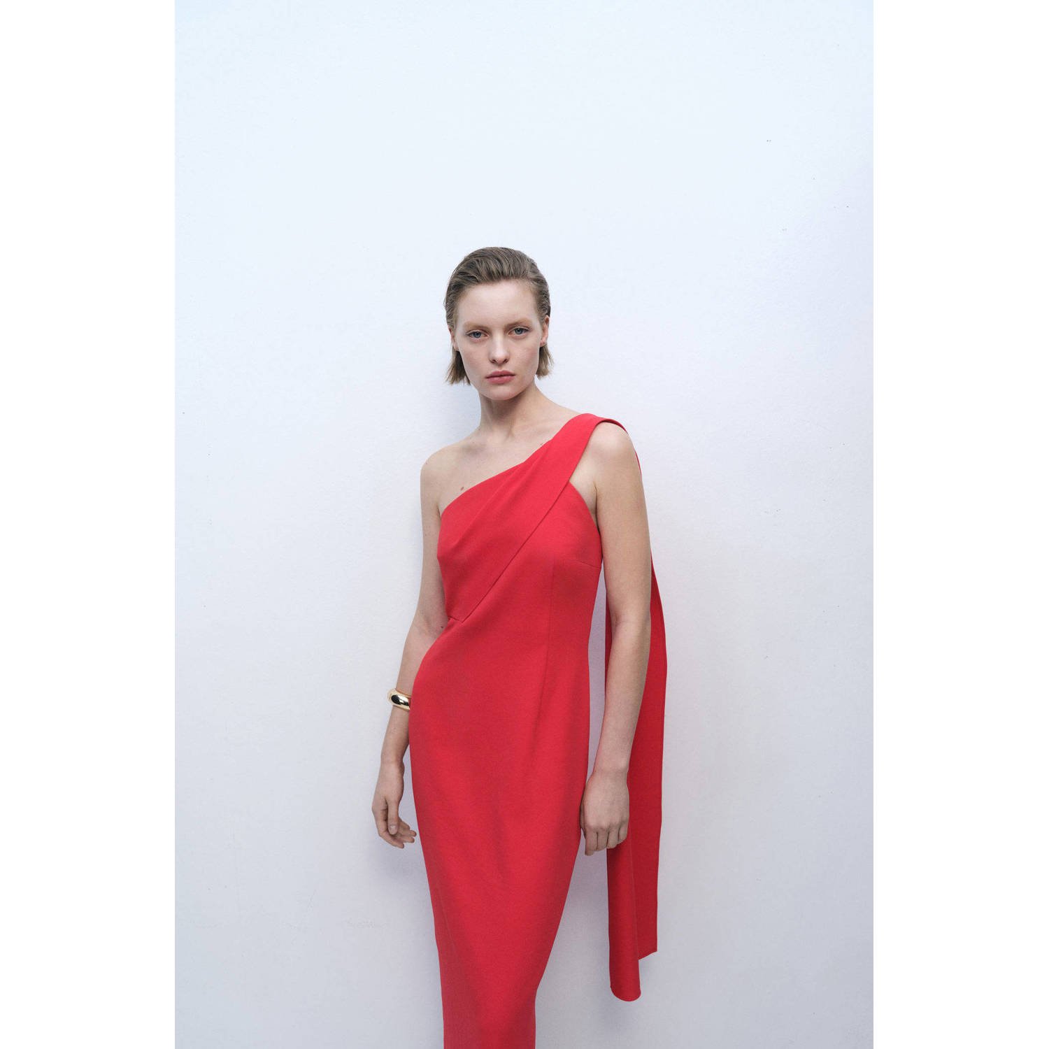Mango midi jurk rood