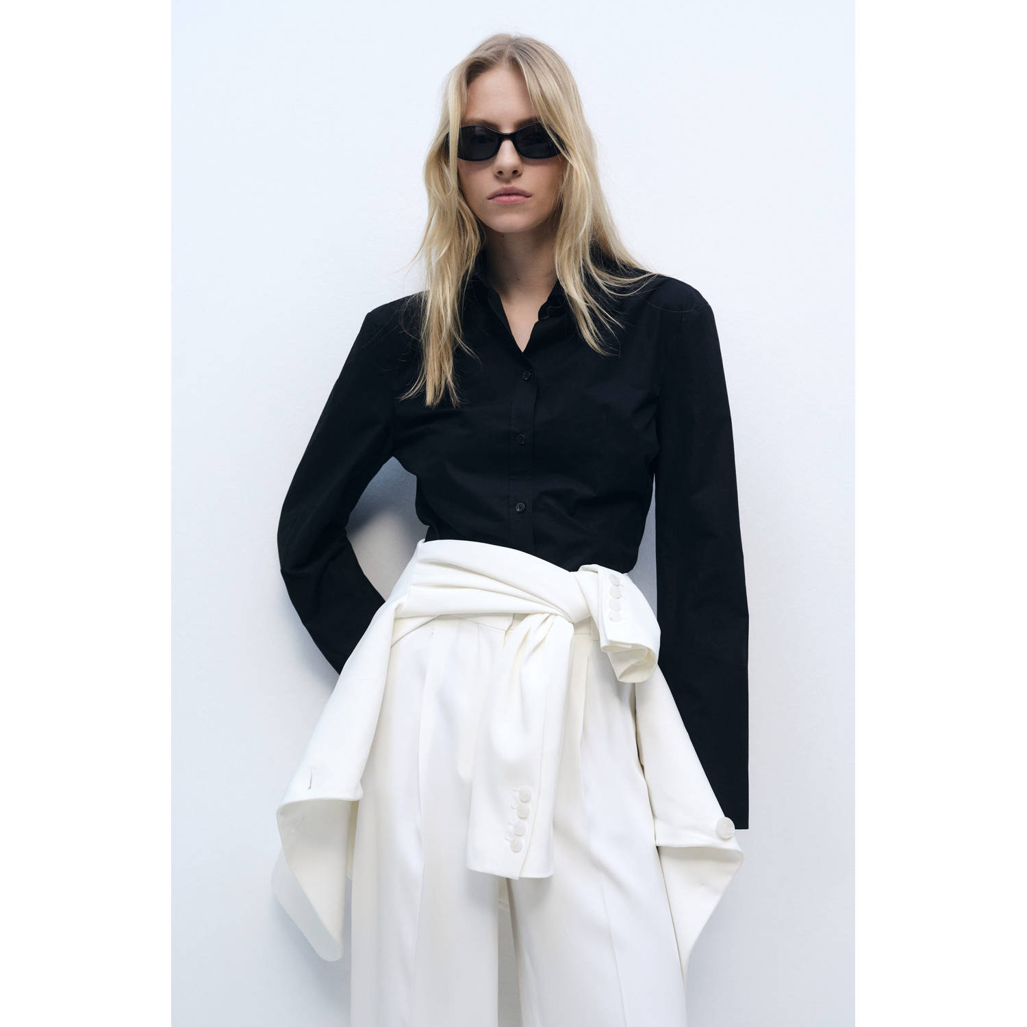 Mango high waist broek wit