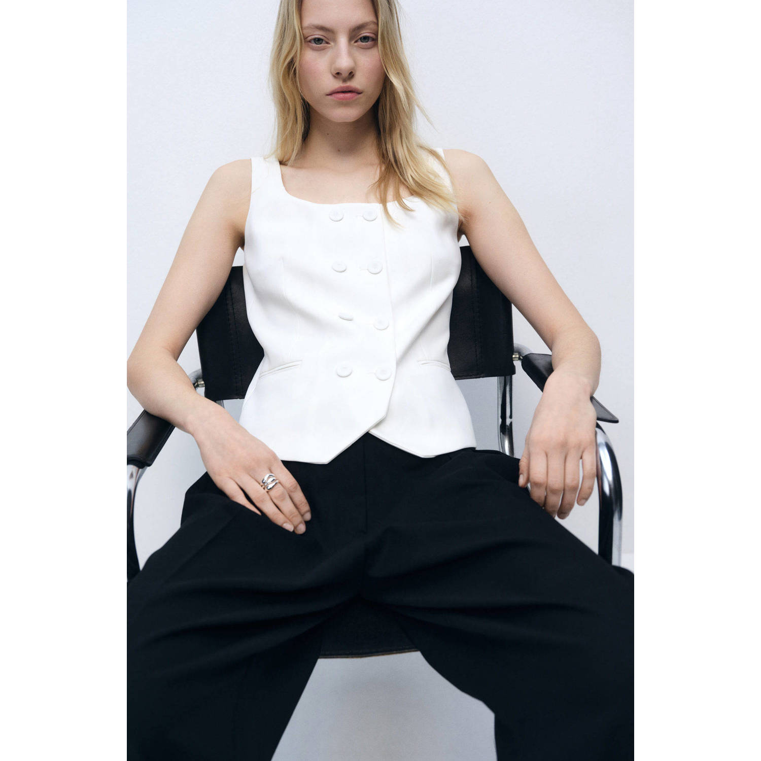 Mango gilet wit