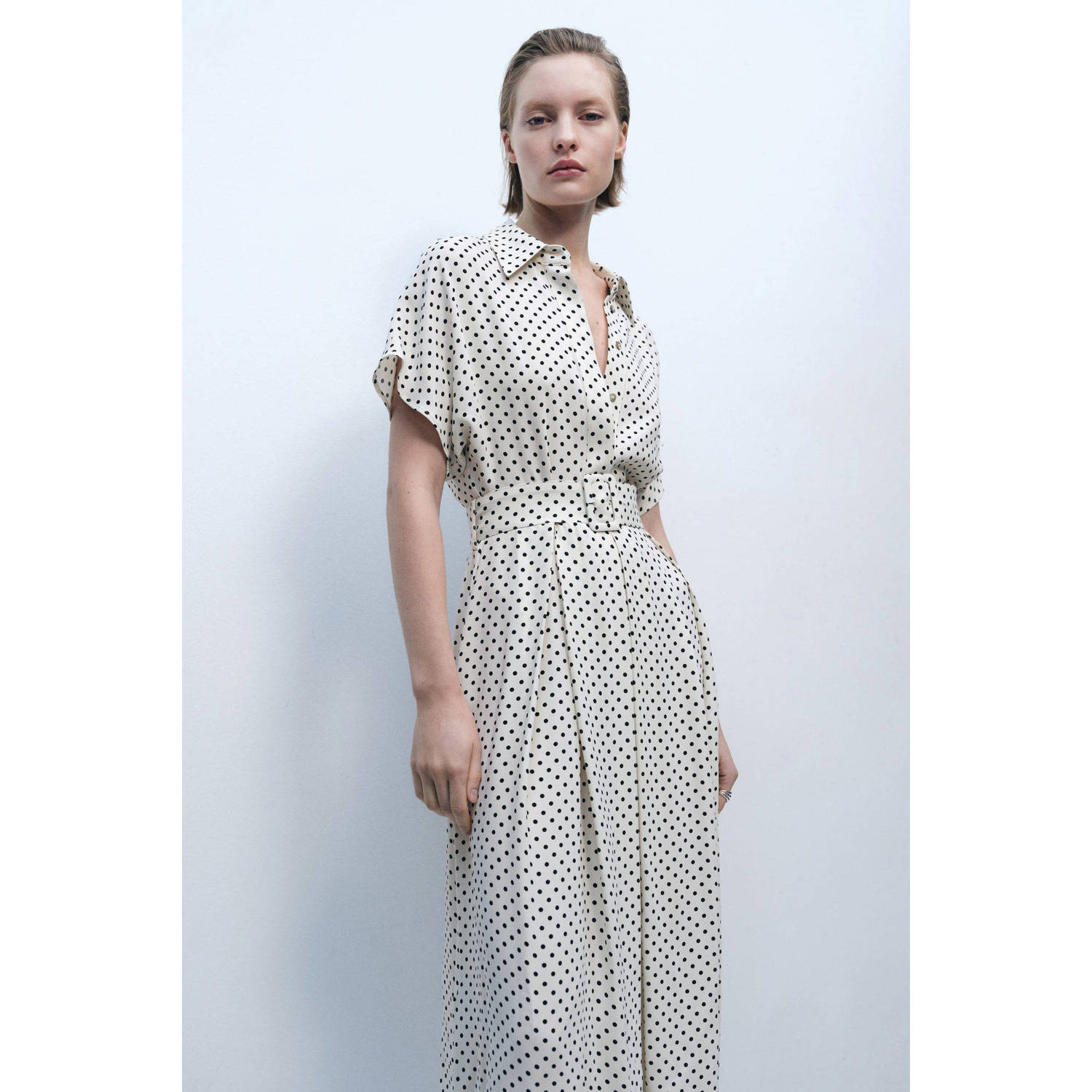 Mango midi jurk ecru