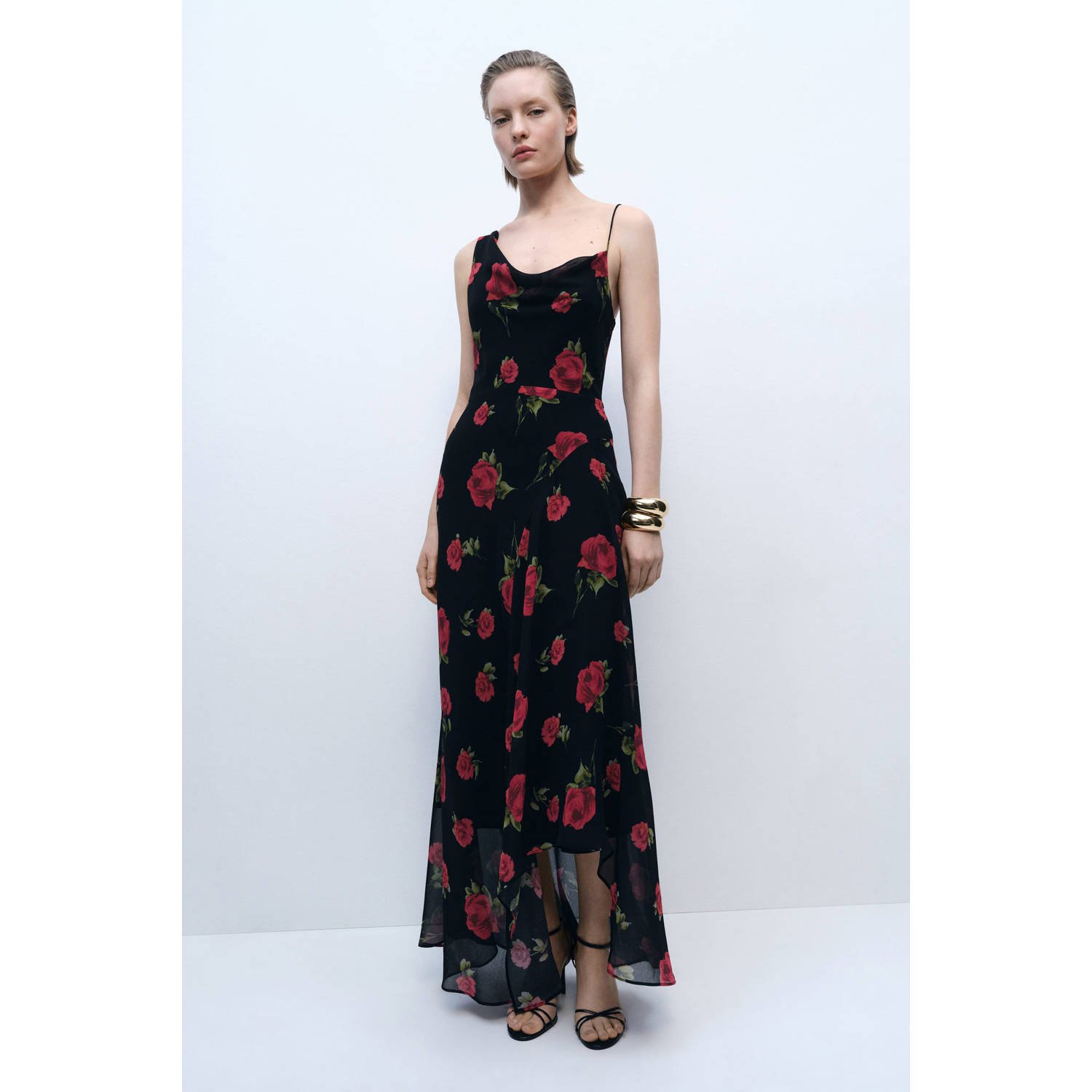 Mango maxi jurk zwart