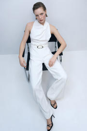 thumbnail: Mango wide leg jumpsuit ecru