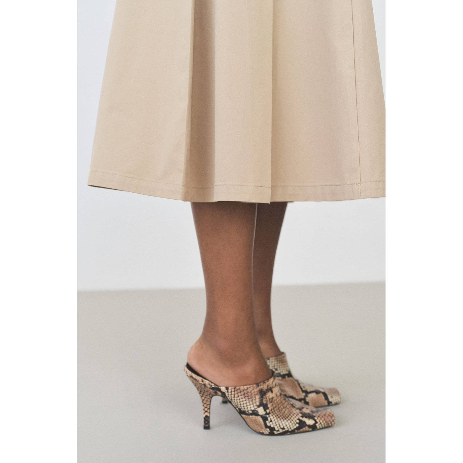 Mango midi rok beige
