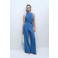 Mango wide leg jumpsuit blauw