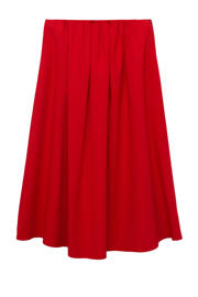 thumbnail: Rode dames Mango midi rok gemaakt van viscose en met elastische tailleband
